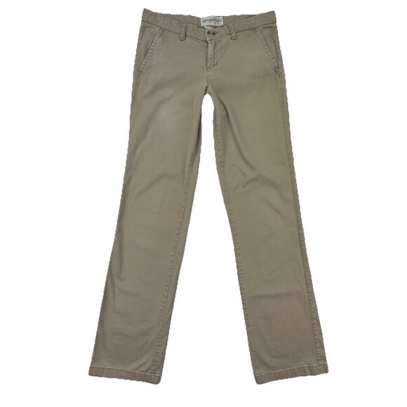 Aeropostale Khaki Cotton Stretch Pants 7/8 Long Straight Leg Casual Beige - Picture 1 of 10